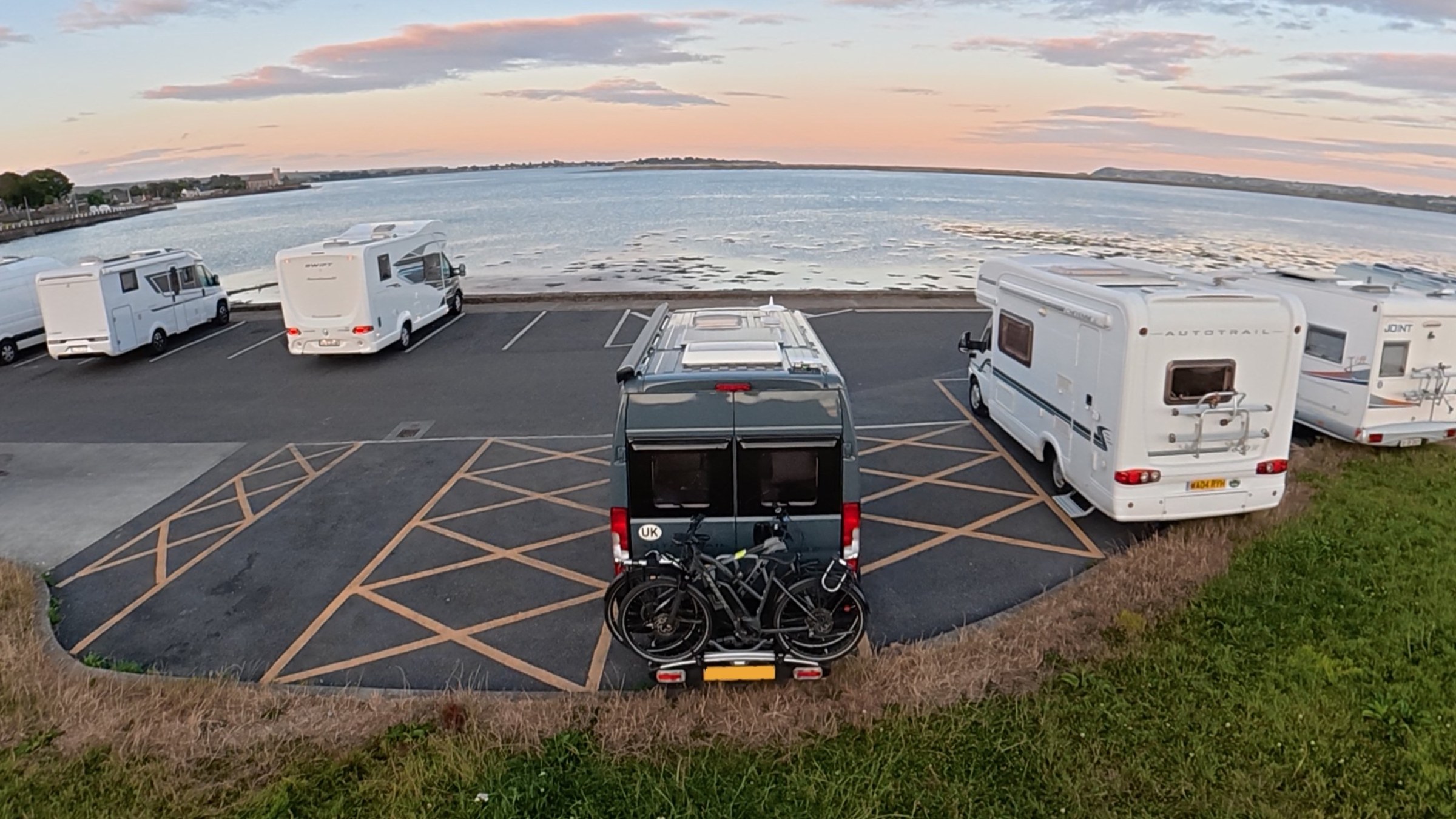 Our evening view at the Dungarvan Campervan Stop