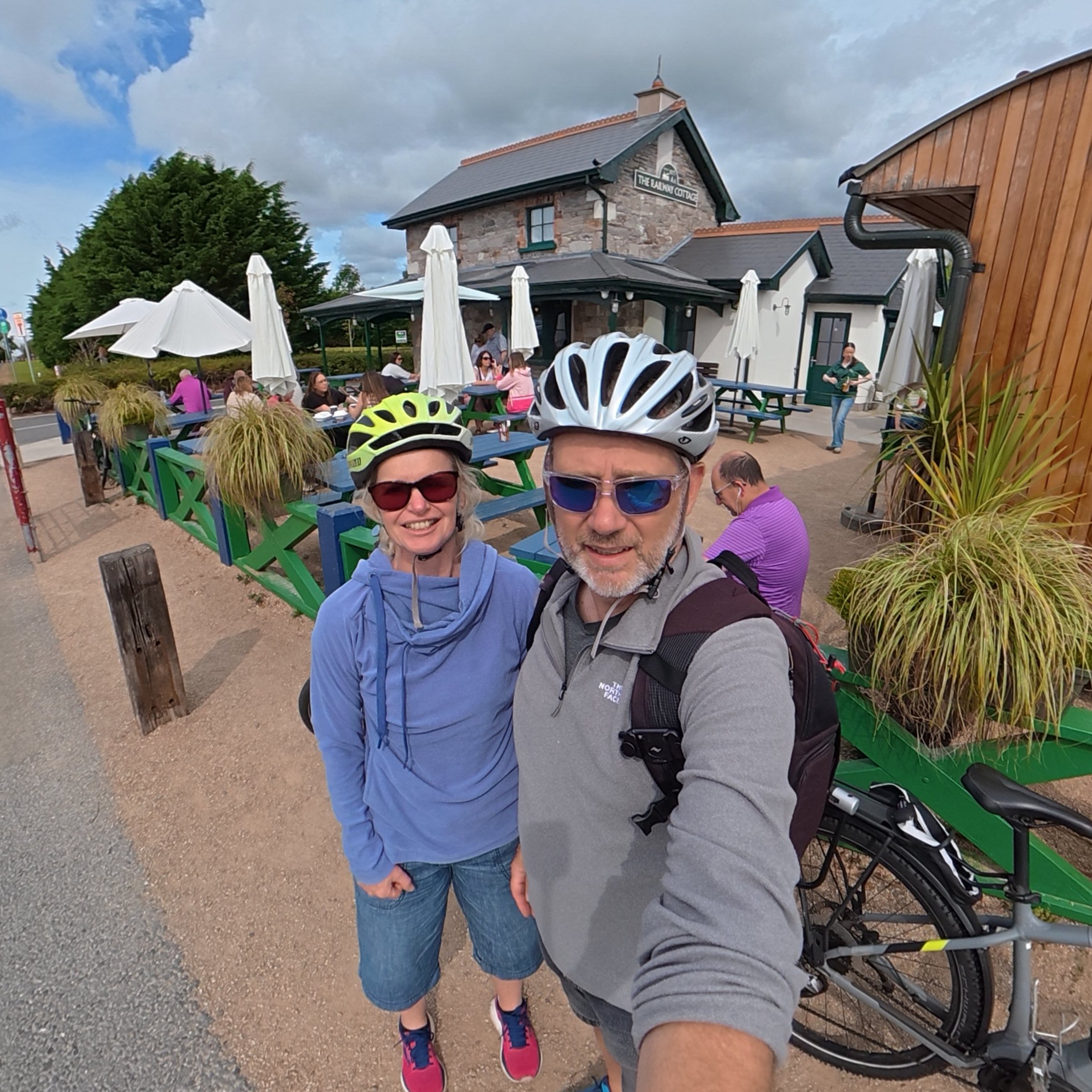 Selfie outside The Railway Cottage Cafe