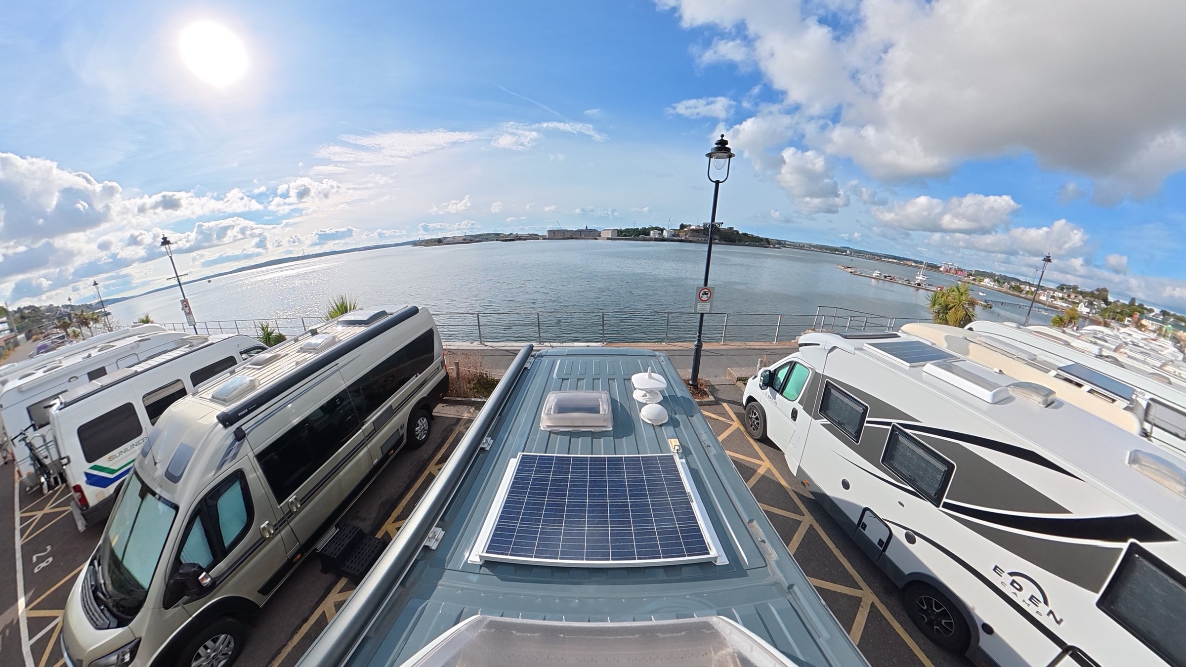 Looking over Cobh port from the campervan aire