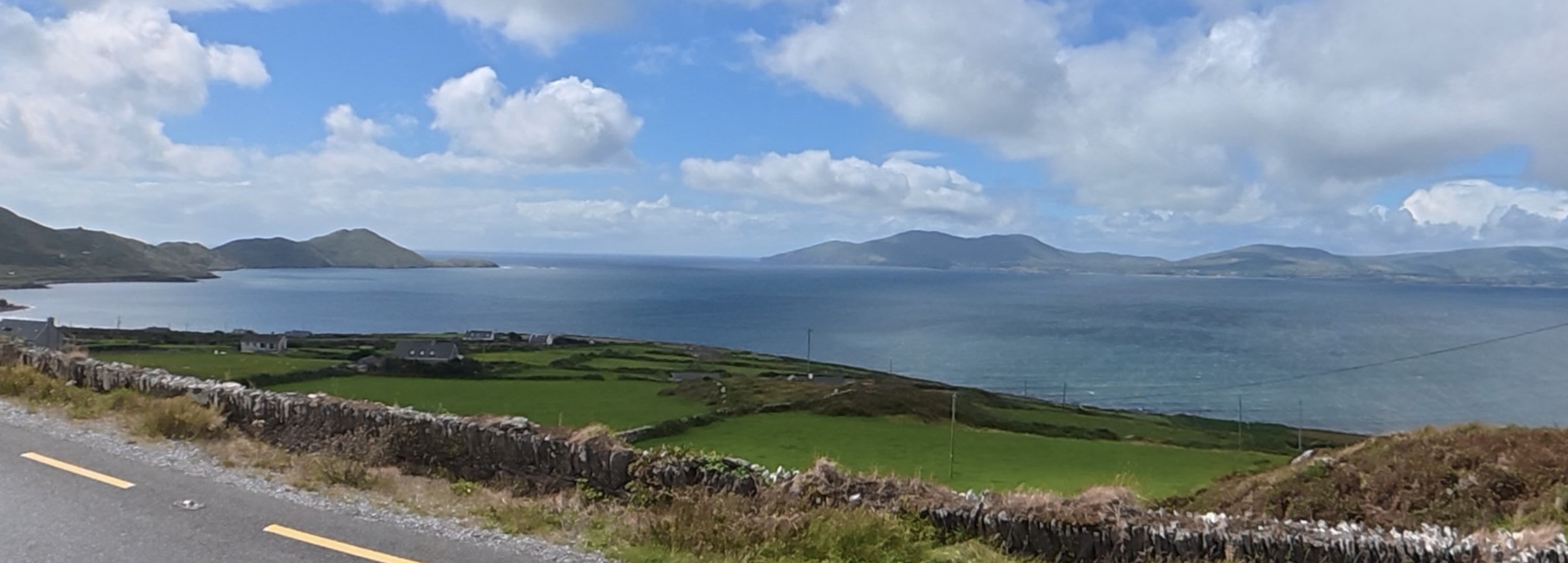 A panoramic coastal view from the road south of Waterville