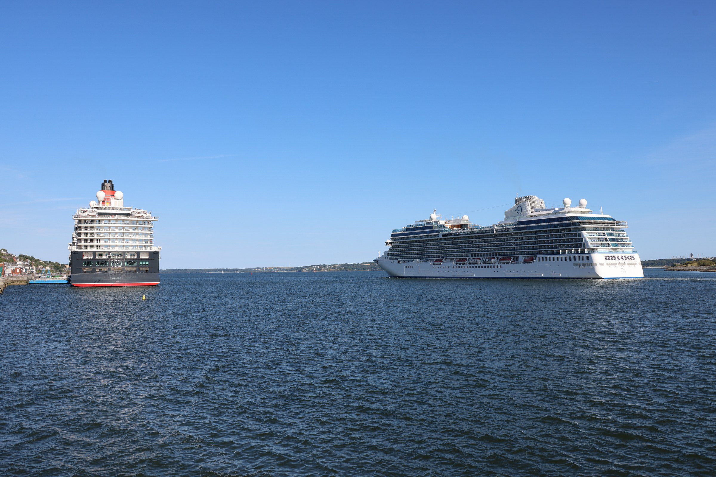 Cunard's Queen Anne and another cruise ship