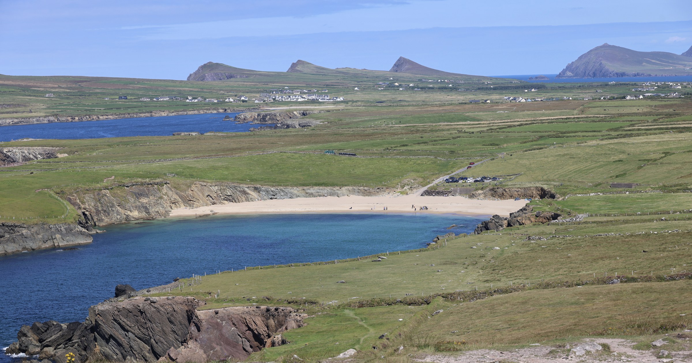 The coves and headlands around Clogher viewed from above