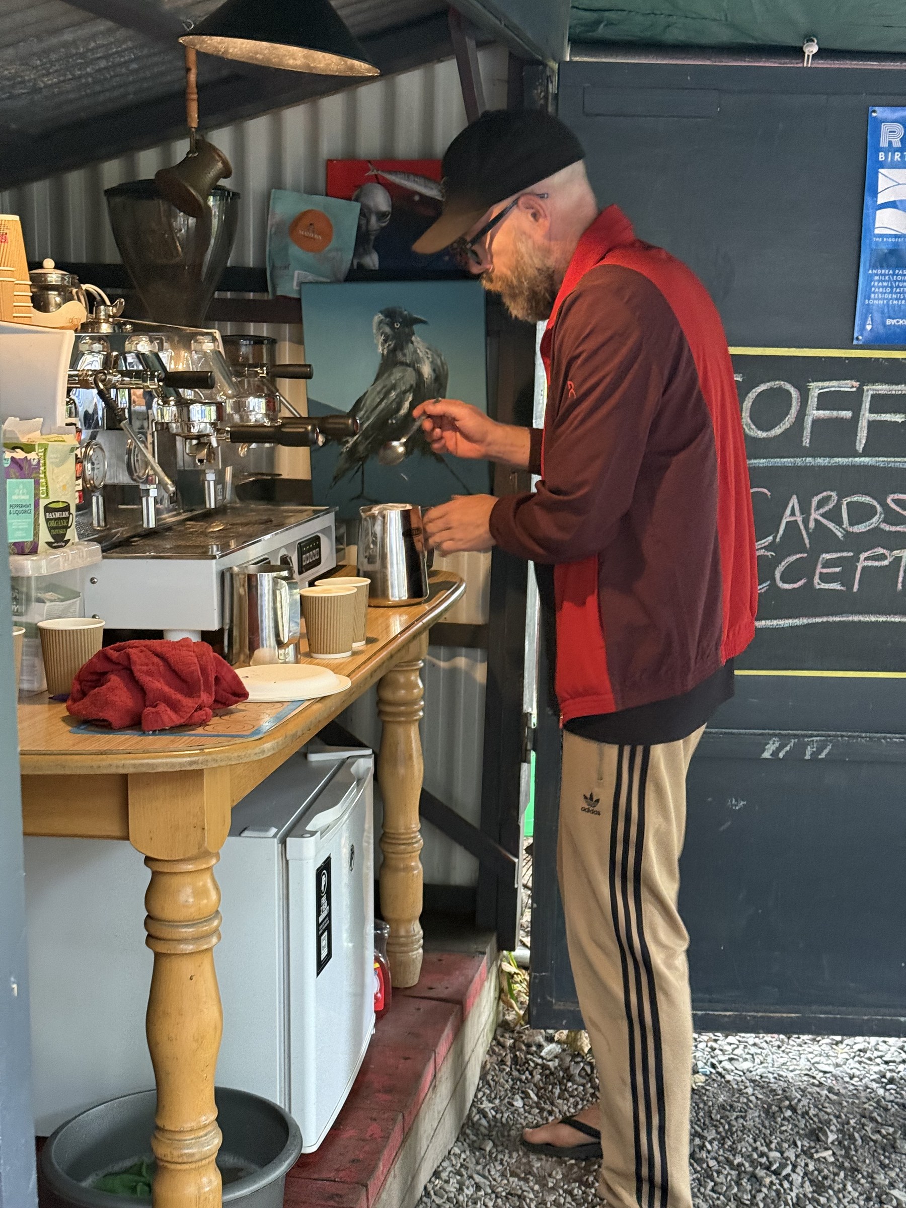 Barista preparing coffee at Crows Gabble