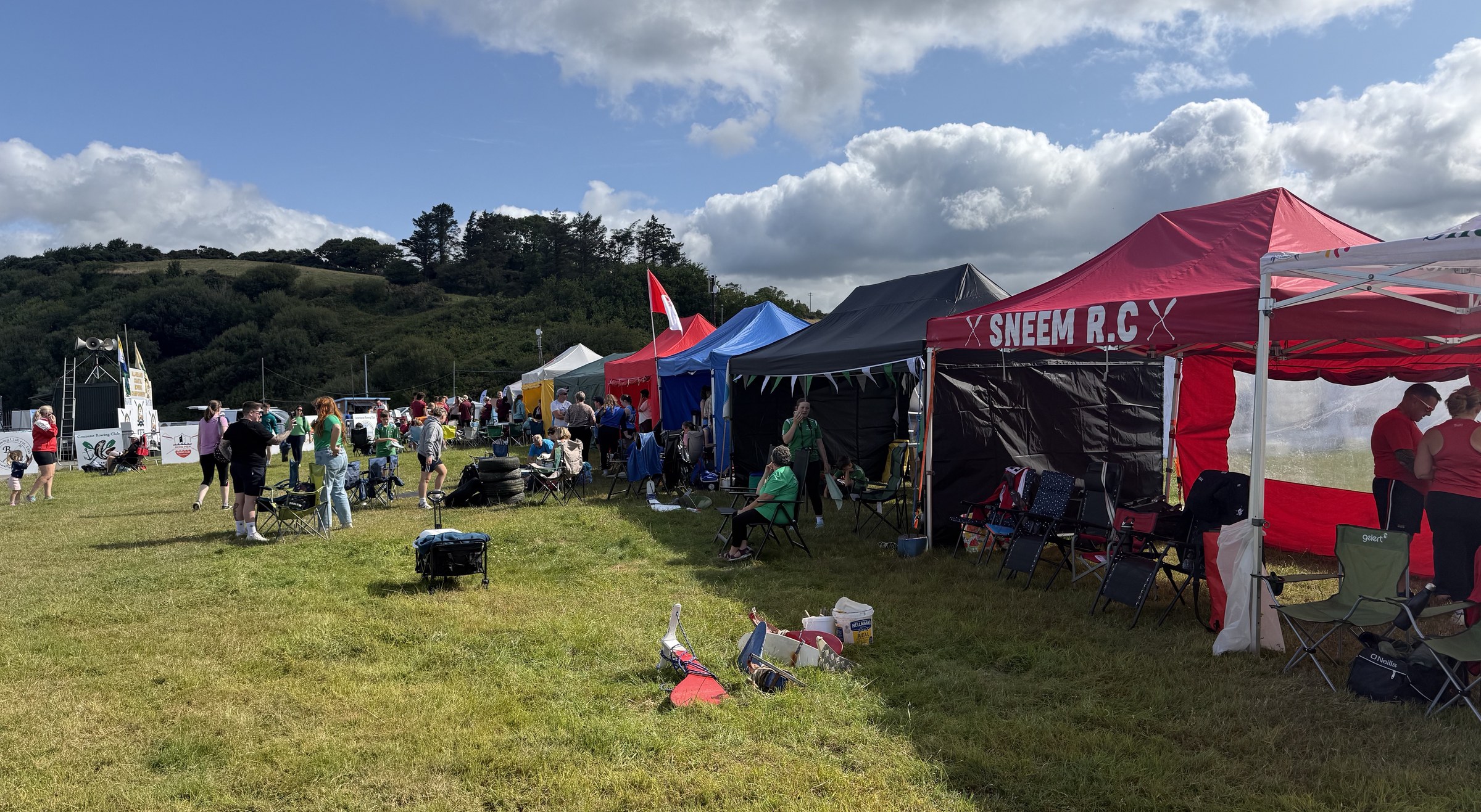 Club tents and crews gathered beside Bantry Bay