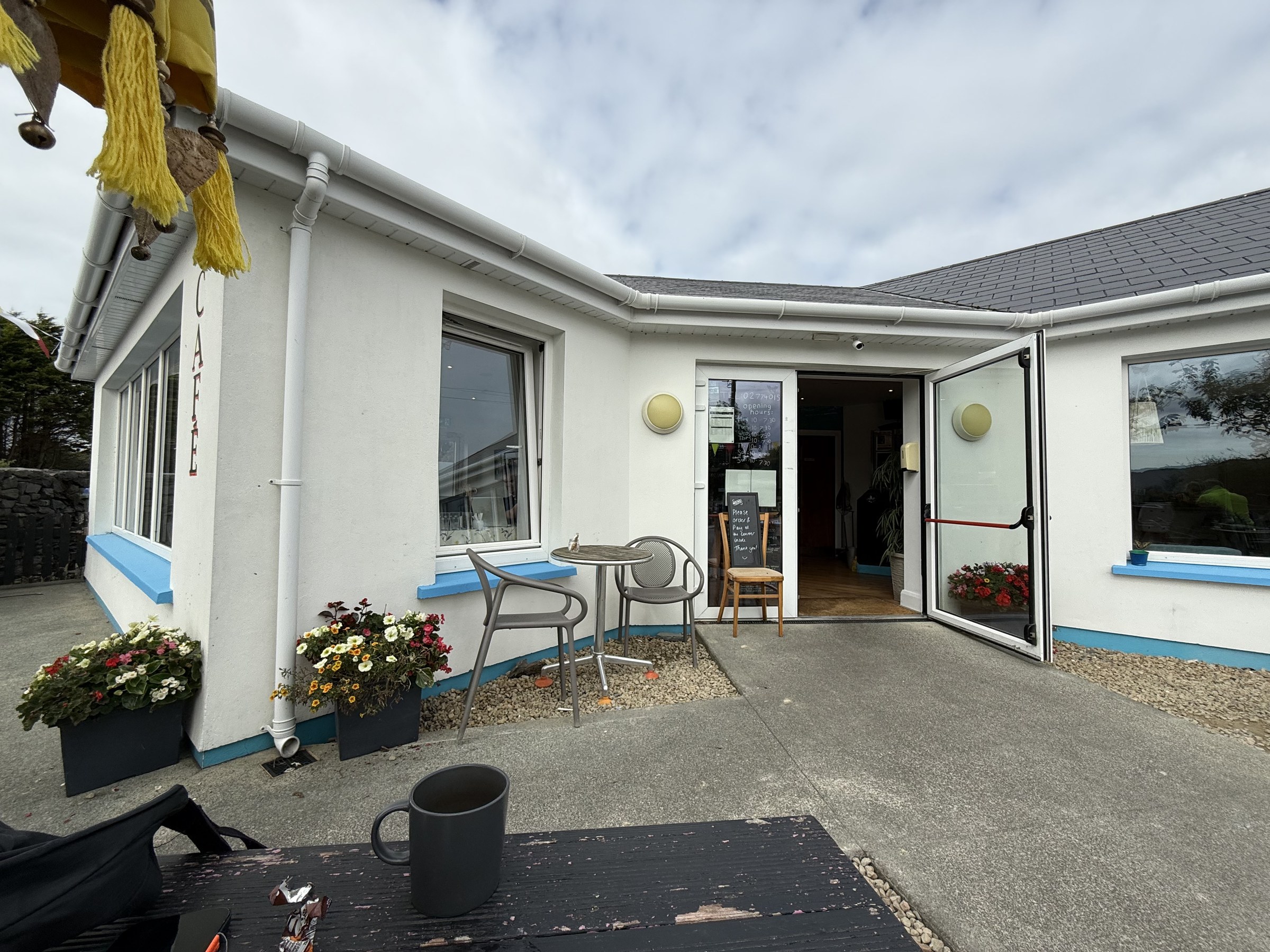 The entrance to the café and motorhome park in Eyeries
