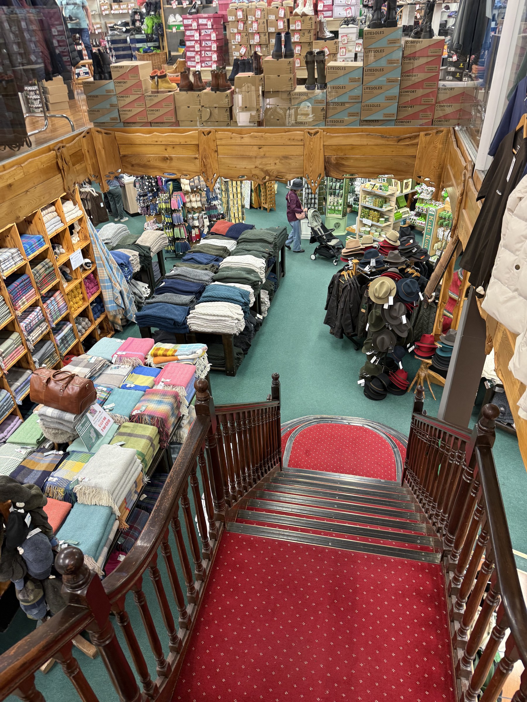 Clothing displays inside Quills of Kenmare