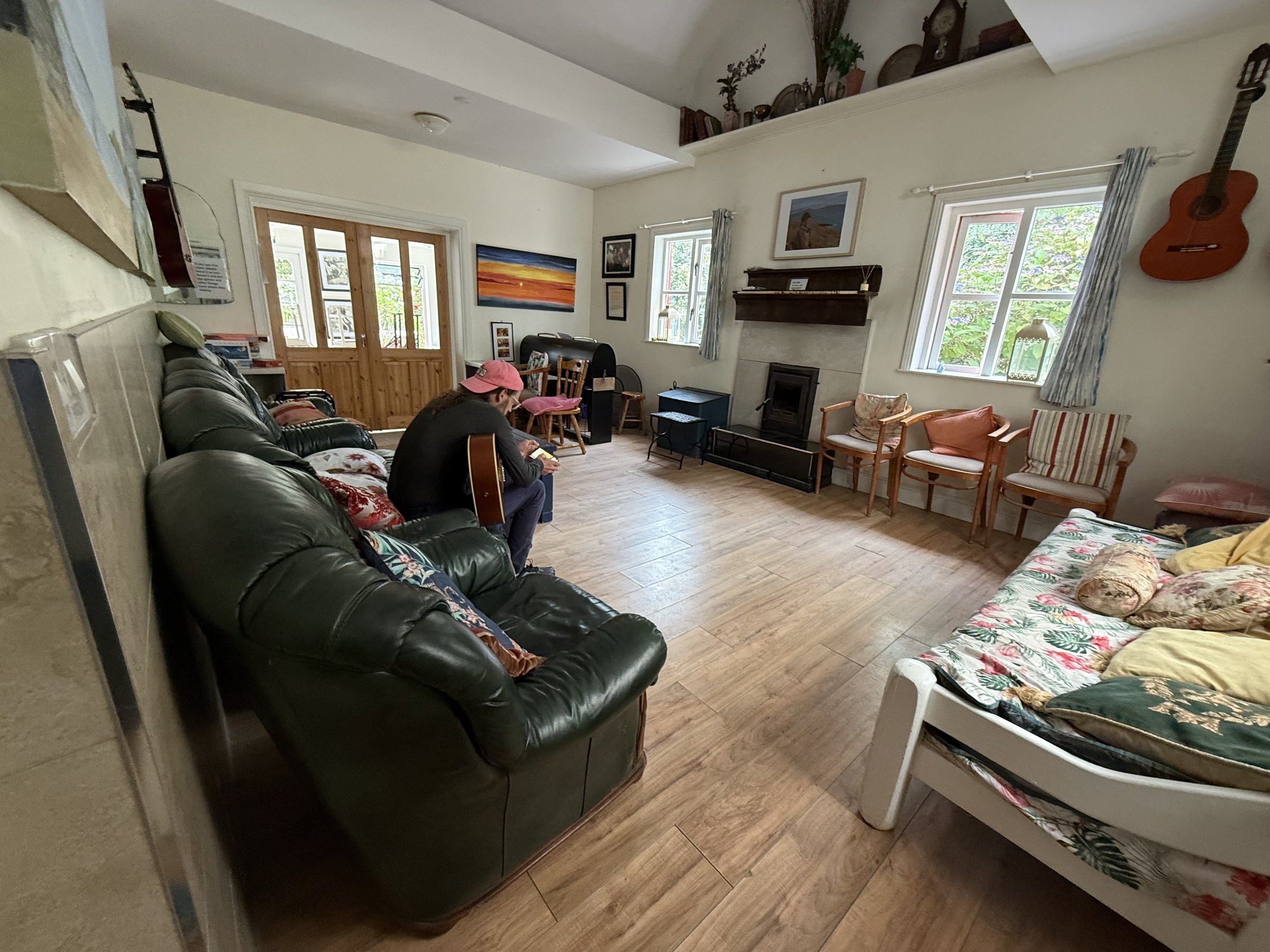 The communal lounge and dining room at Mannix Point campsite
