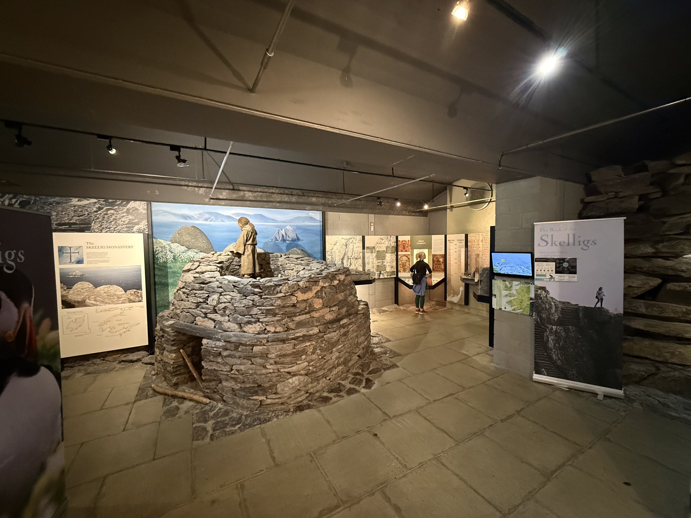 The monastic exhibition inside the Skellig Experience Visitor Centre