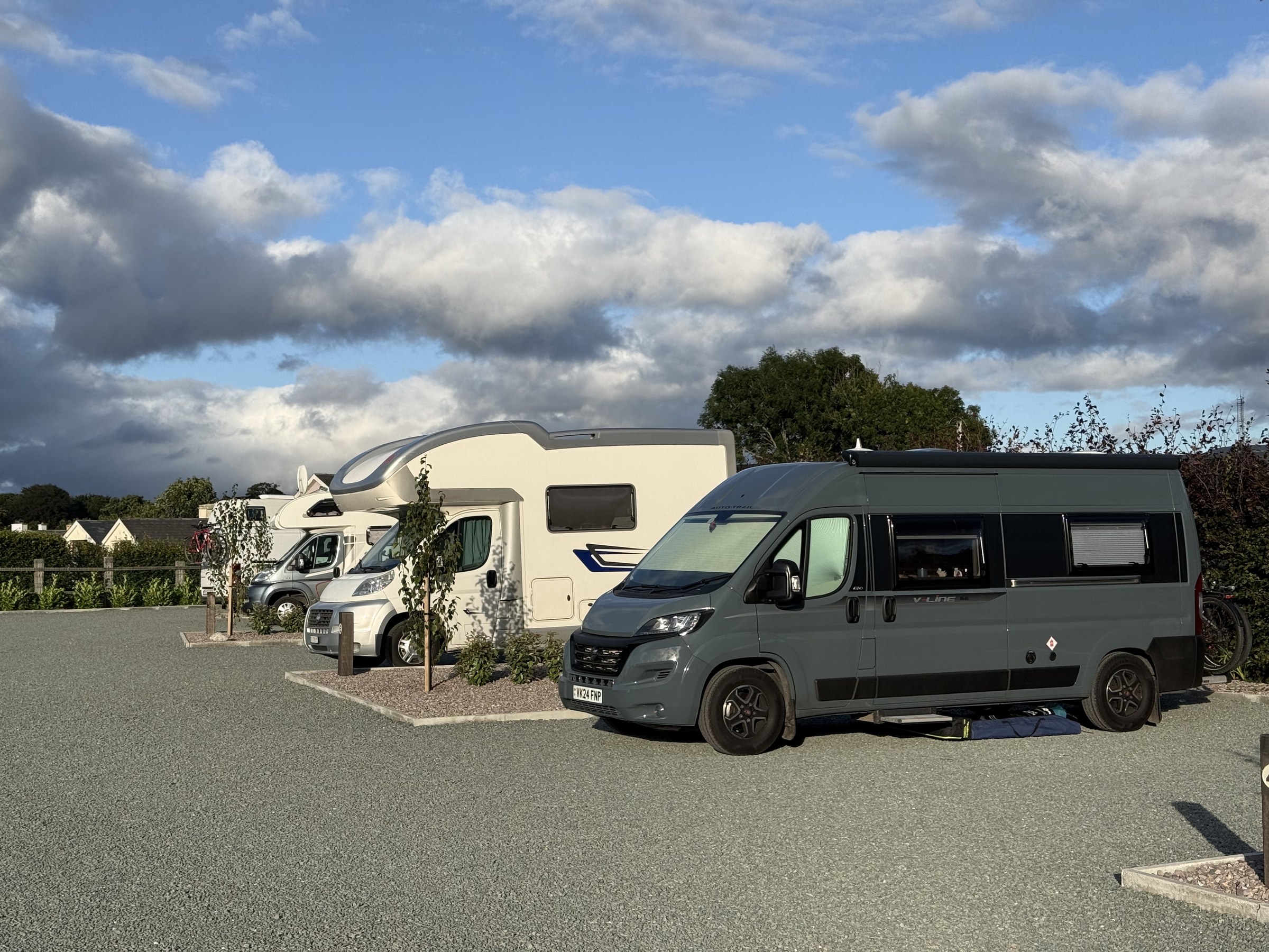 Ollie parked with other campervans at Kenmare Aire
