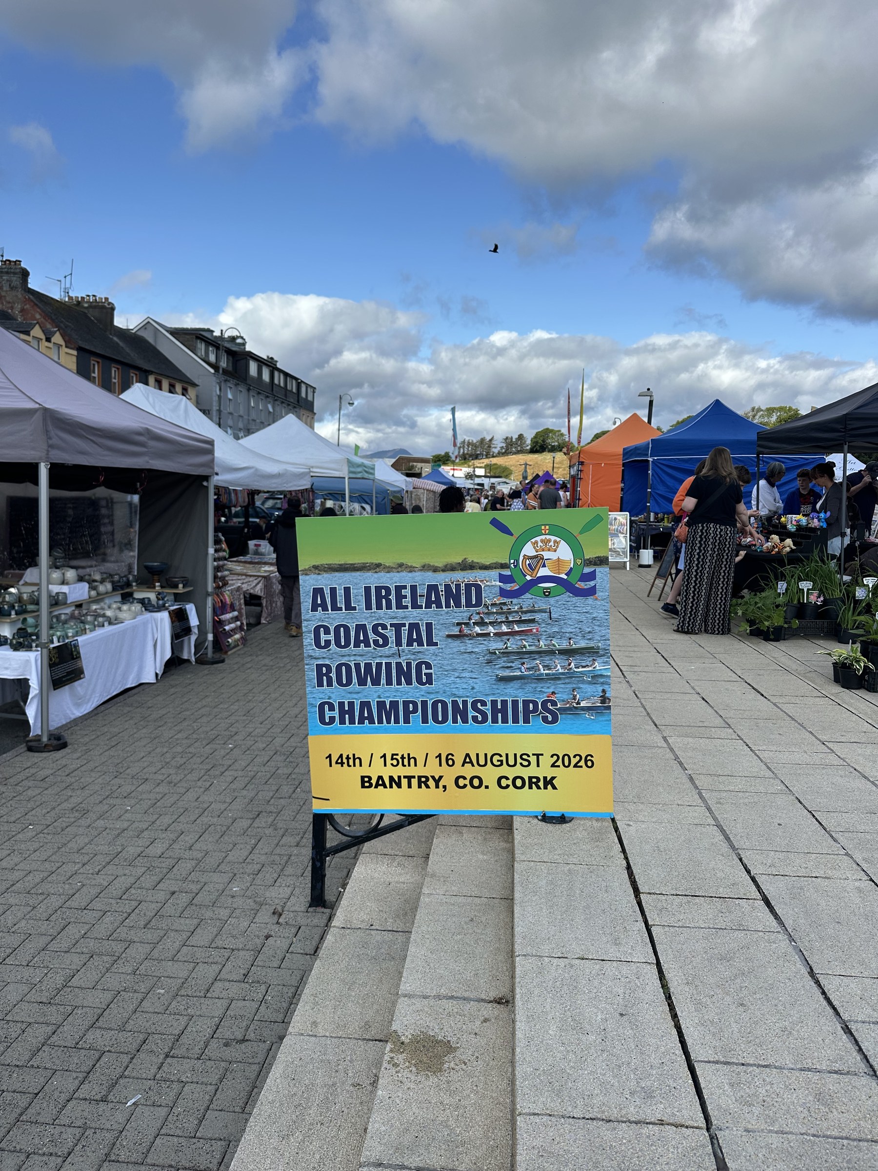 A sign directing visitors towards the coastal rowing championships