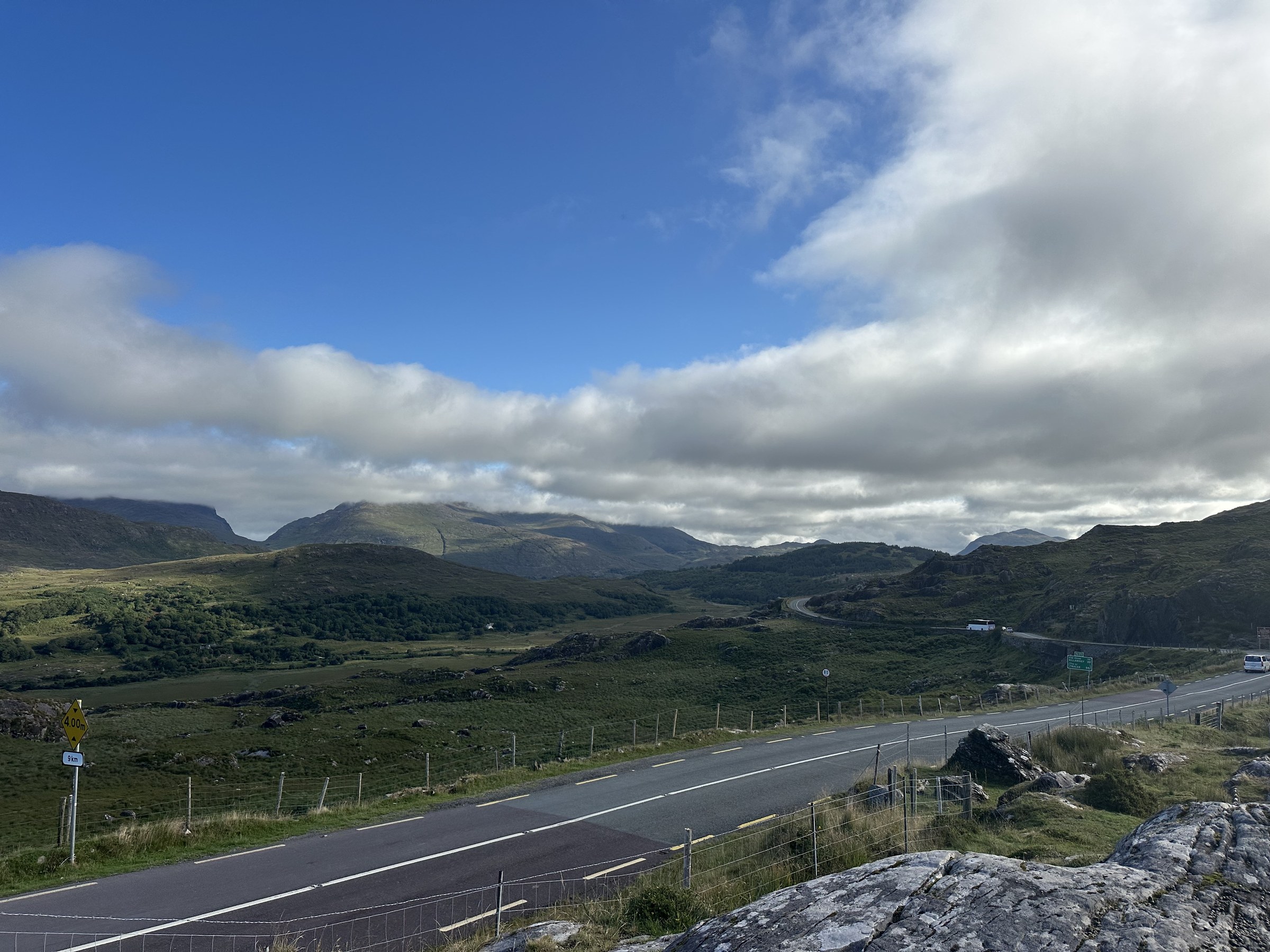 The N71 winding through the mountain valley at Moll's Gap