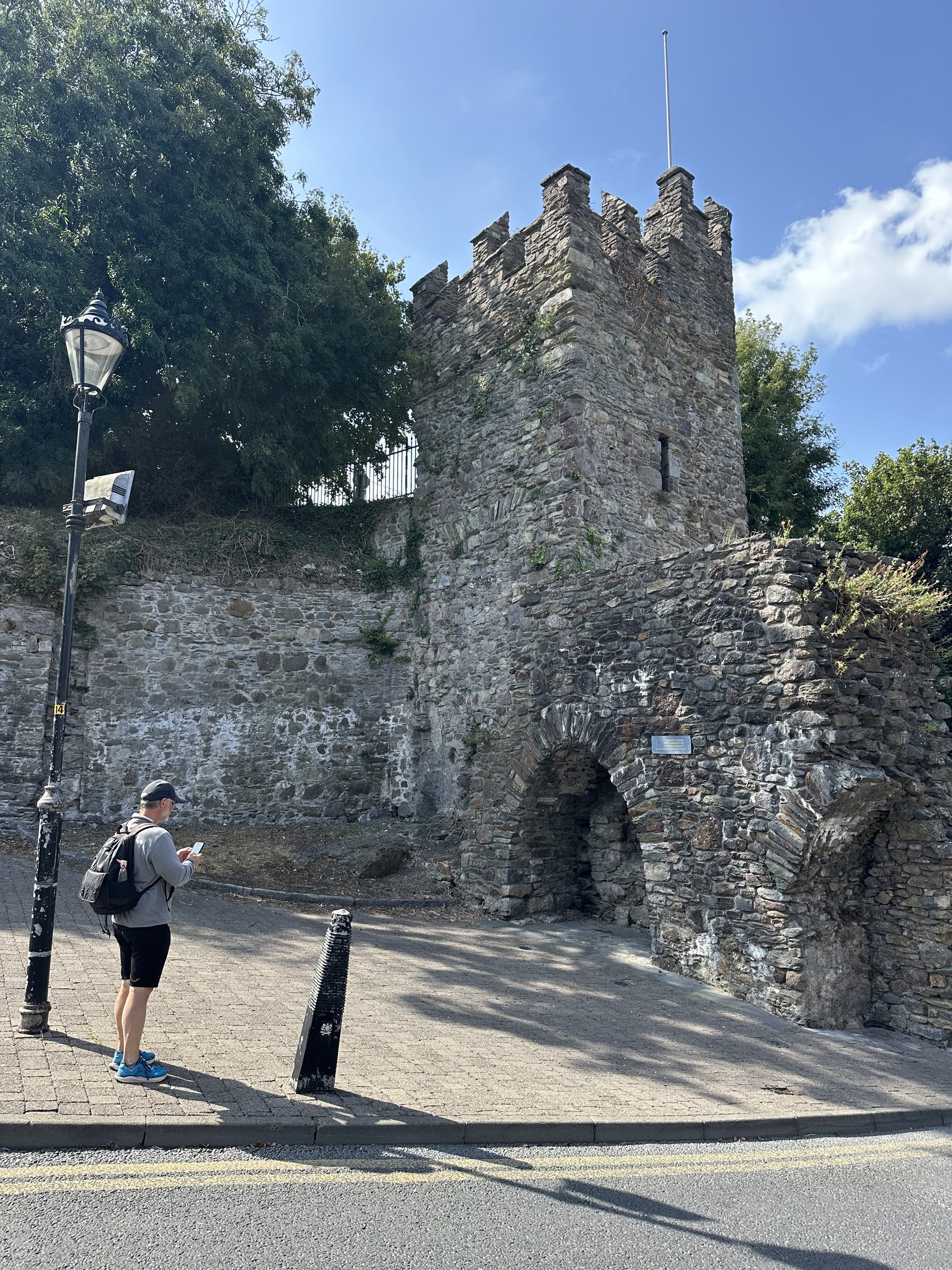 A surviving stone tower and section of Waterford's medieval city wall