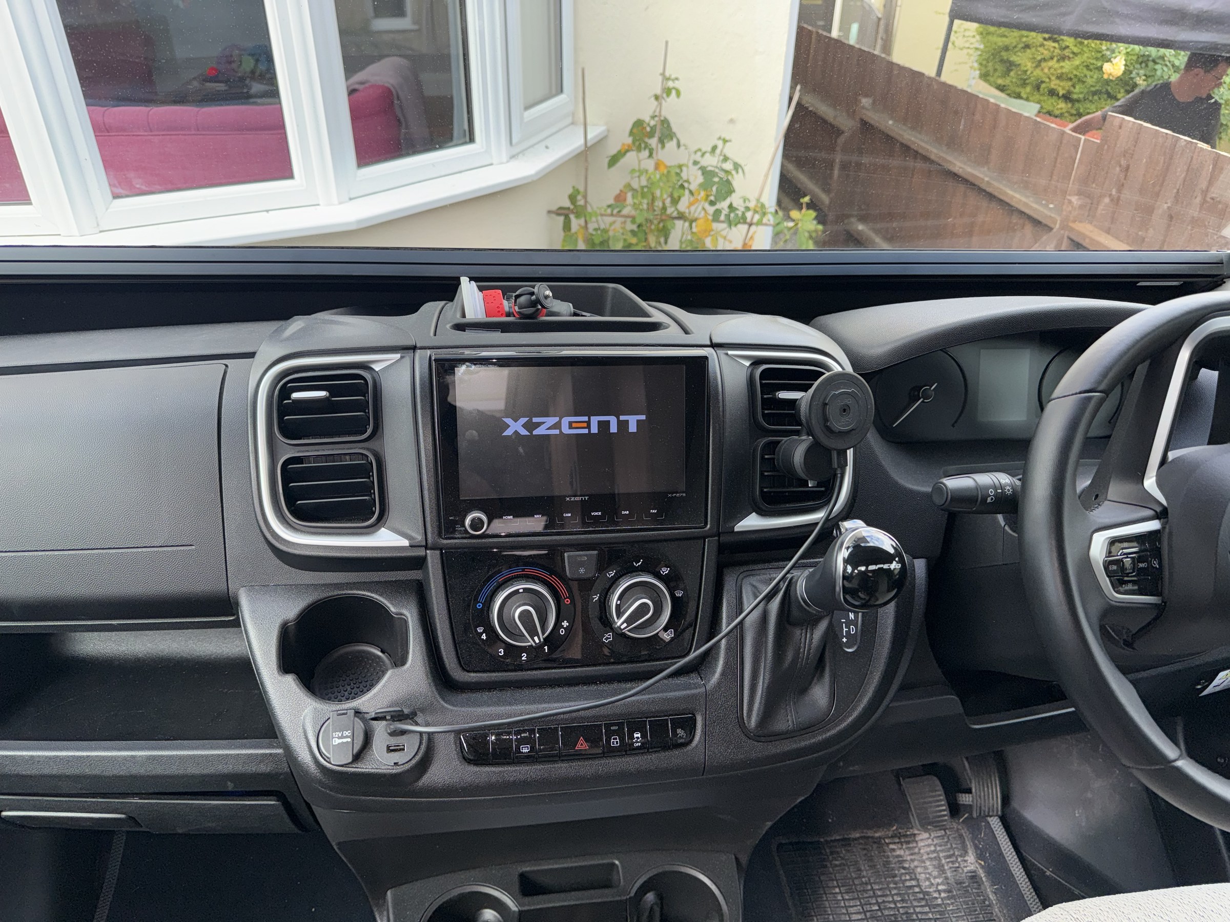 The Xzent infotainment head unit fitted to Ollie-II's dashboard