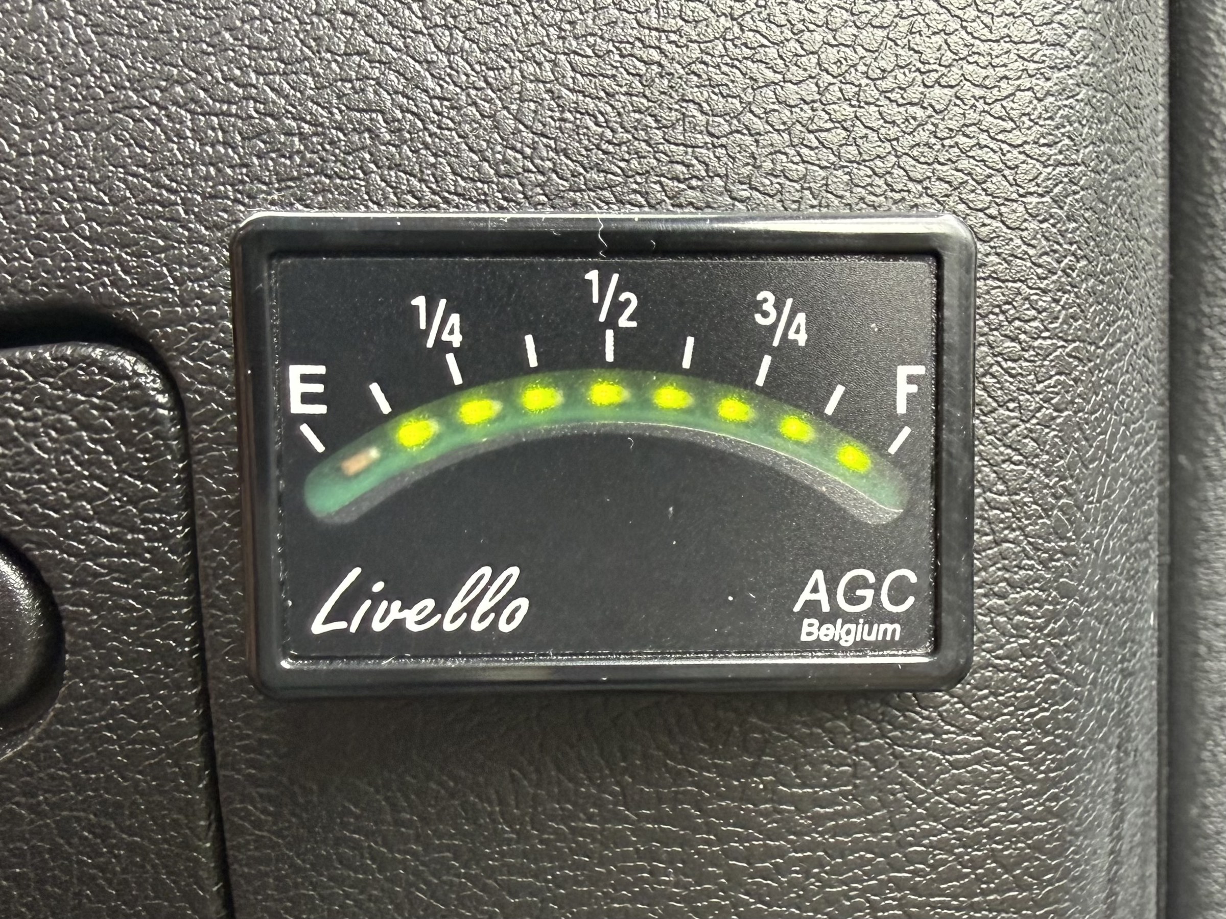The LPG tank gauge showing its rather approximate reading