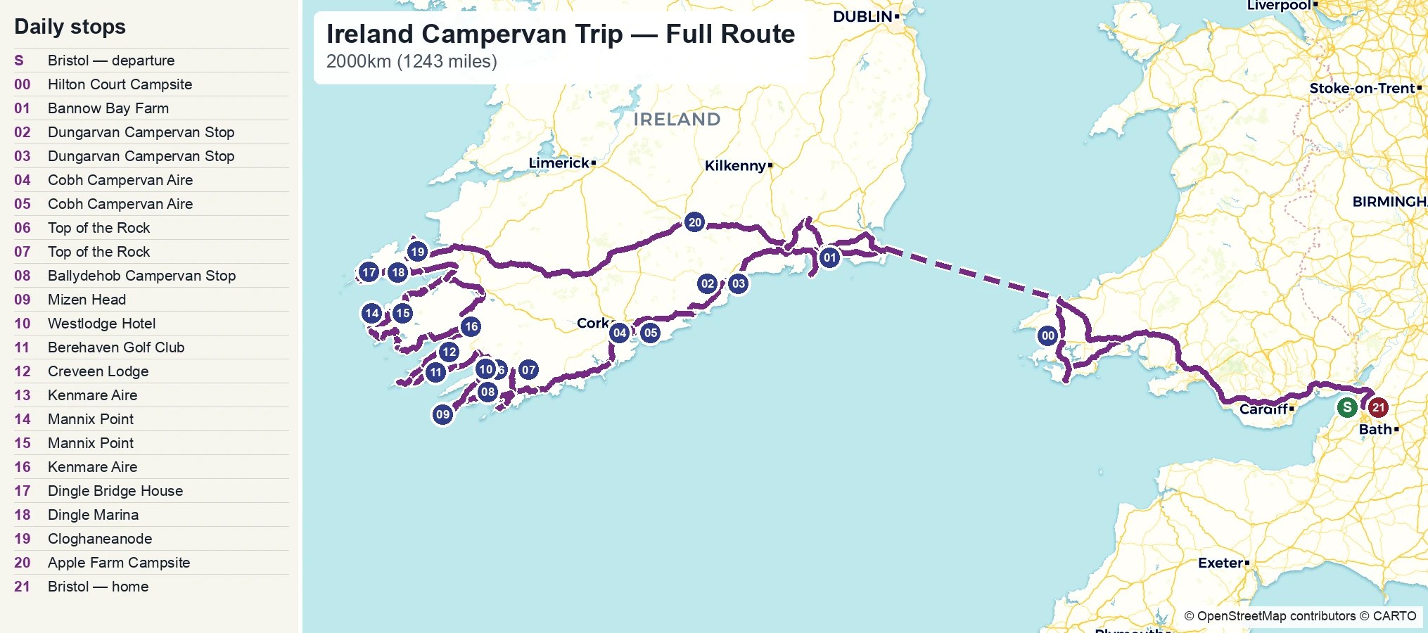 Route map for Day 22